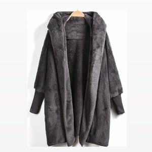 Faux Fur Hooded Teddy Coat